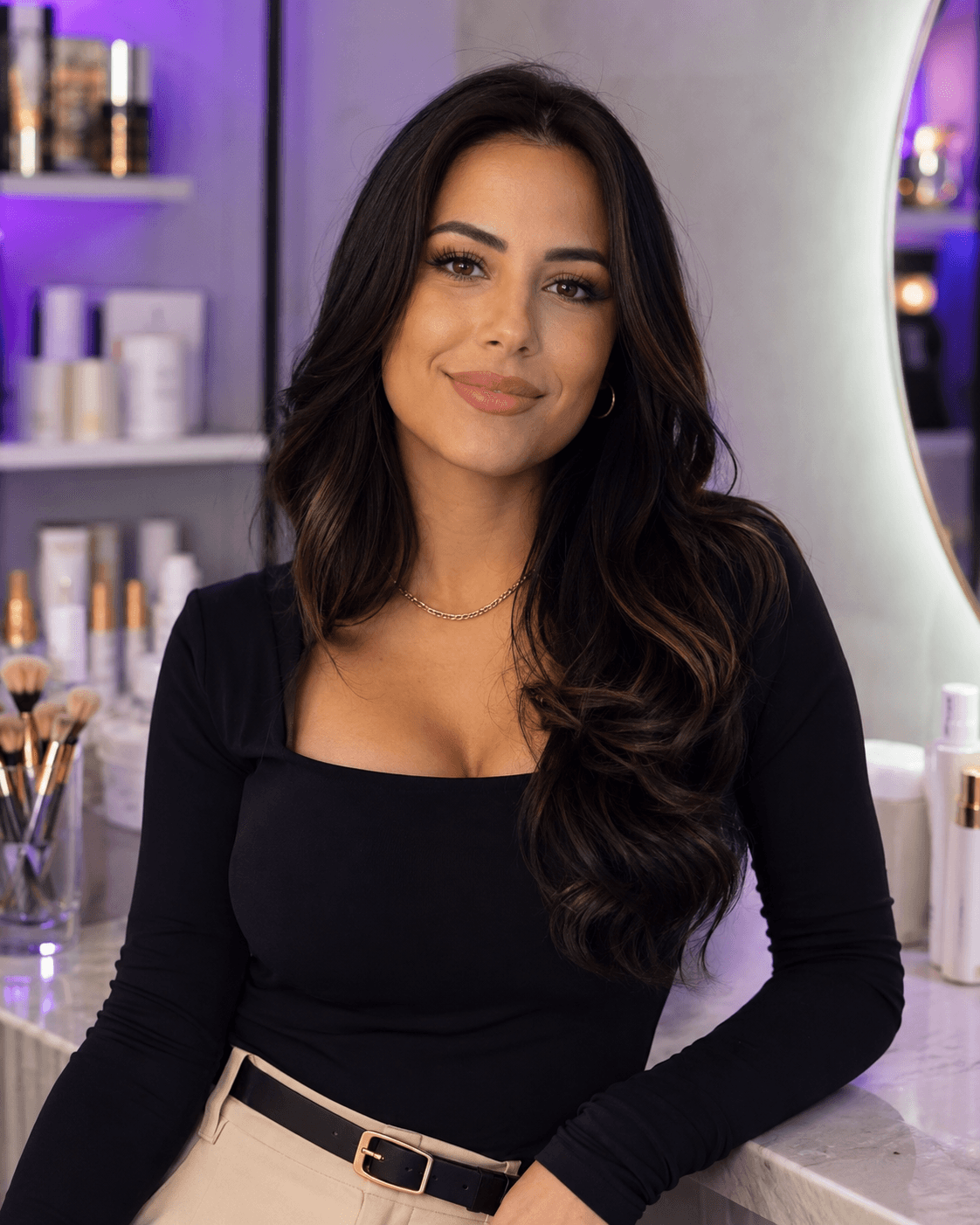 Versão casual de creator de beleza e estética usando o Monio